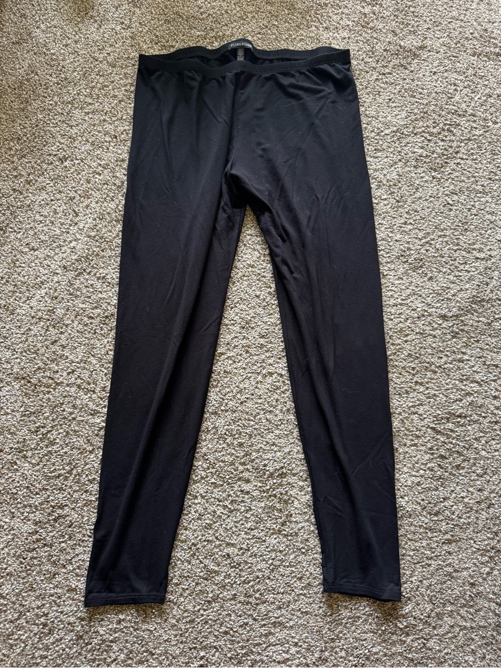 Eileen Fisher Black Elastic-Waist Leggings